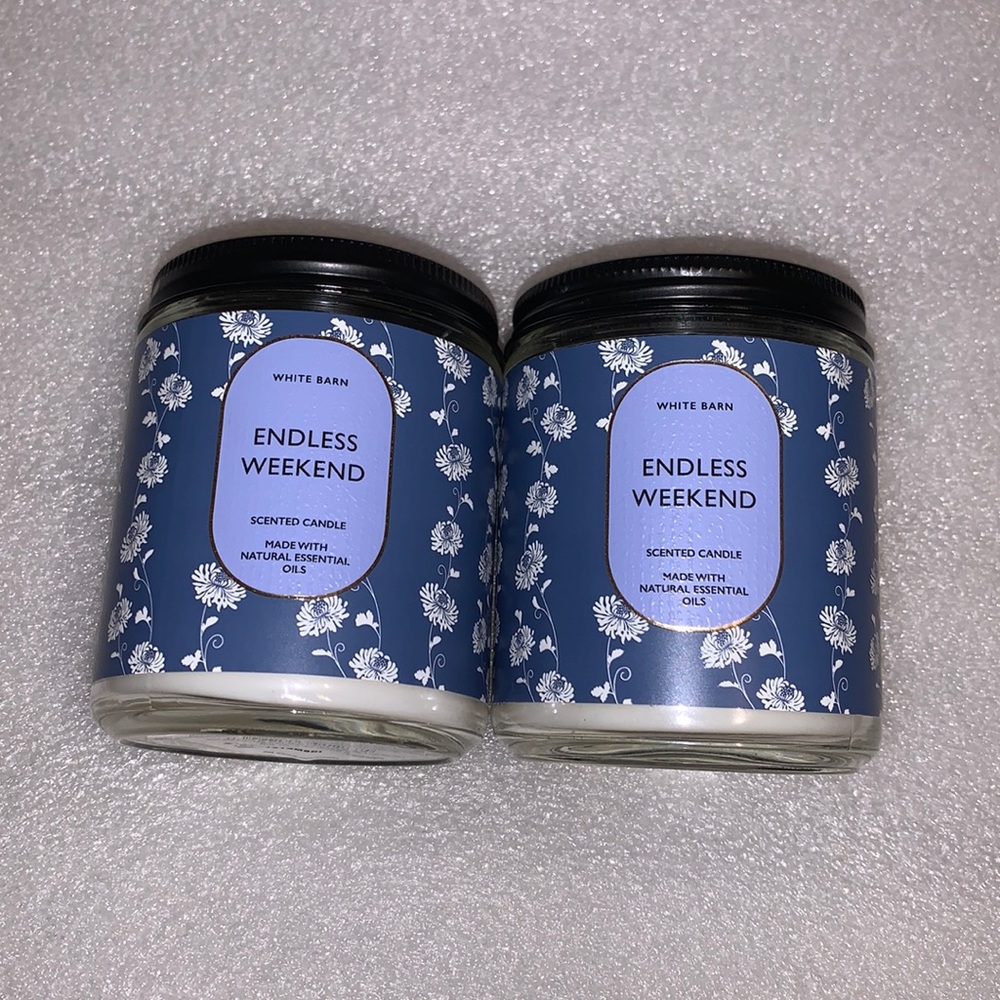 2 Bath & Body Works White Barn Endless Weekend Single Wick Candles